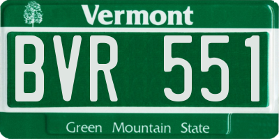 VT license plate BVR551