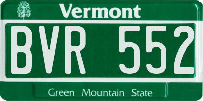 VT license plate BVR552