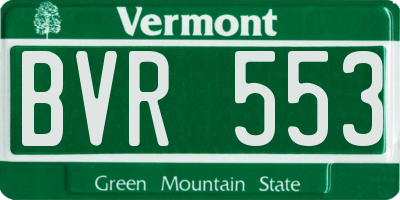 VT license plate BVR553