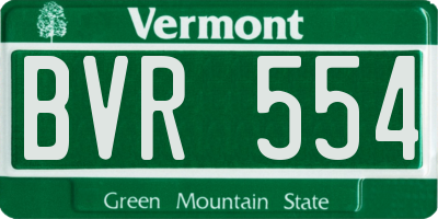 VT license plate BVR554