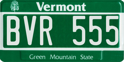 VT license plate BVR555
