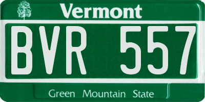 VT license plate BVR557
