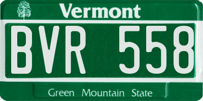 VT license plate BVR558