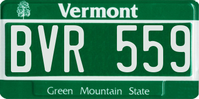 VT license plate BVR559