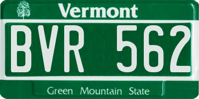 VT license plate BVR562