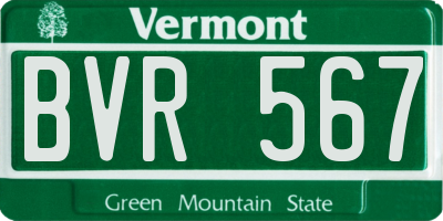 VT license plate BVR567