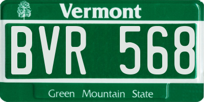VT license plate BVR568
