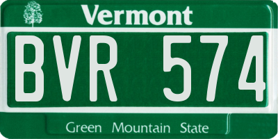 VT license plate BVR574