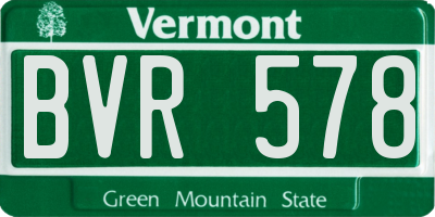 VT license plate BVR578