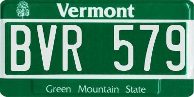 VT license plate BVR579
