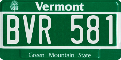 VT license plate BVR581