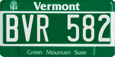 VT license plate BVR582