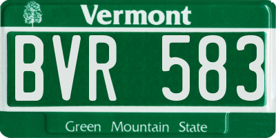 VT license plate BVR583