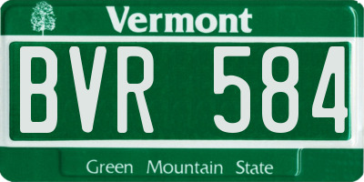 VT license plate BVR584