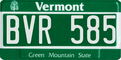 VT license plate BVR585