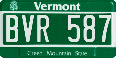 VT license plate BVR587