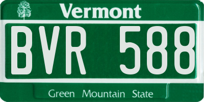 VT license plate BVR588