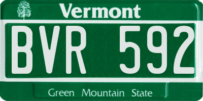 VT license plate BVR592