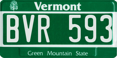 VT license plate BVR593