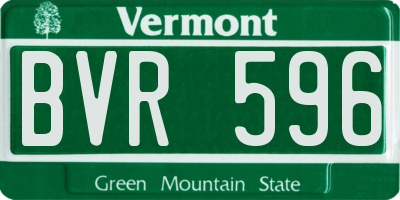 VT license plate BVR596