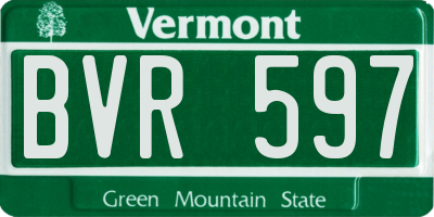 VT license plate BVR597