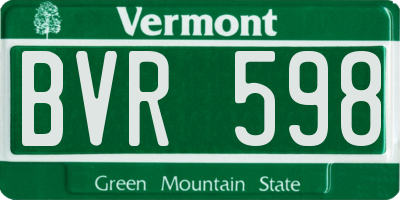 VT license plate BVR598