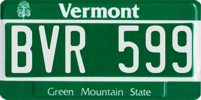 VT license plate BVR599