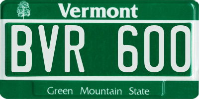 VT license plate BVR600