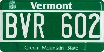 VT license plate BVR602
