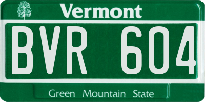 VT license plate BVR604
