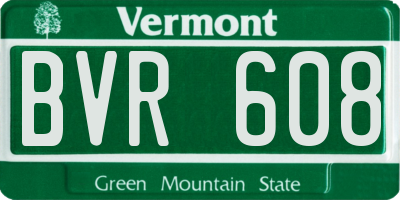 VT license plate BVR608