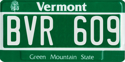 VT license plate BVR609