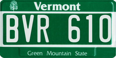VT license plate BVR610