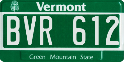 VT license plate BVR612