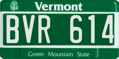 VT license plate BVR614
