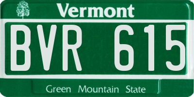 VT license plate BVR615