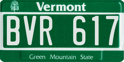 VT license plate BVR617