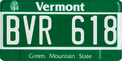 VT license plate BVR618