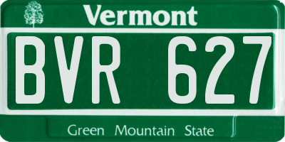 VT license plate BVR627