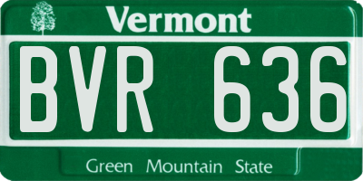 VT license plate BVR636