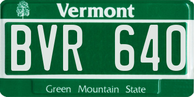 VT license plate BVR640