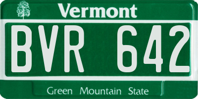 VT license plate BVR642
