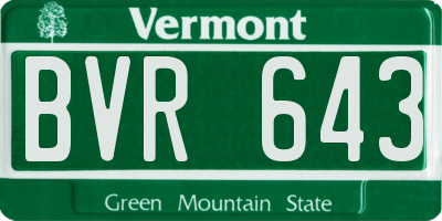 VT license plate BVR643