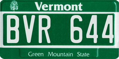VT license plate BVR644