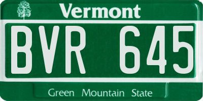 VT license plate BVR645