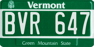 VT license plate BVR647