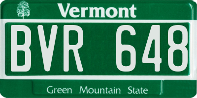 VT license plate BVR648