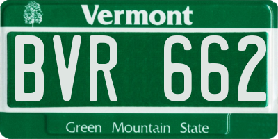 VT license plate BVR662
