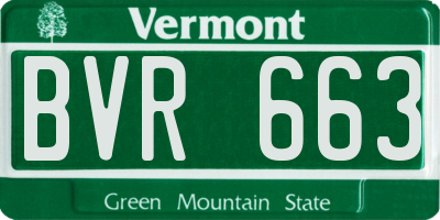 VT license plate BVR663