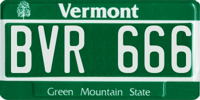 VT license plate BVR666
